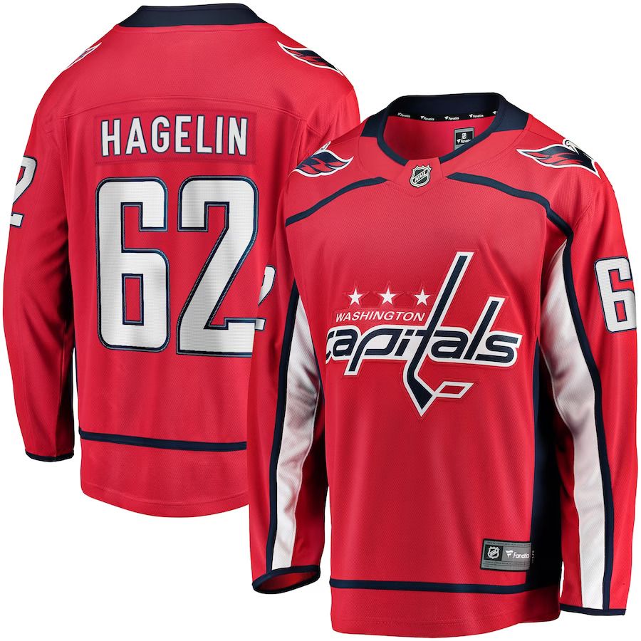 Men Washington Capitals #62 Carl Hagelin Fanatics Branded Red Replica Player NHL Jersey->washington capitals->NHL Jersey